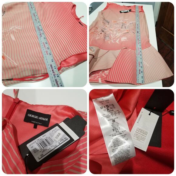 Giorgio Armani Size 4 Birds of Paradise Flounce-Hem Dress Red Multi NWT $4175 - Picture 9 of 10